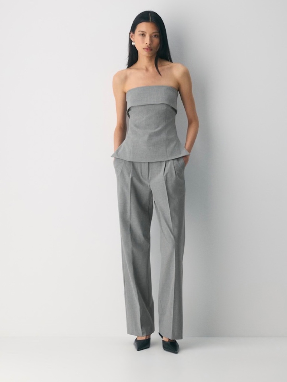 EUC ARITZIA x BABATON - Element Tube Top in Heather Dark Grey, 4